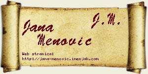 Jana Menović vizit kartica
